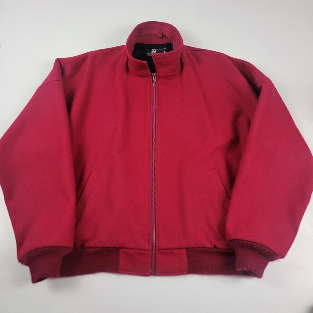 Pendleton Lobo 100% Virgin Wool Bomber Jacket Men's Medium Maroon Red‎ Full Zip